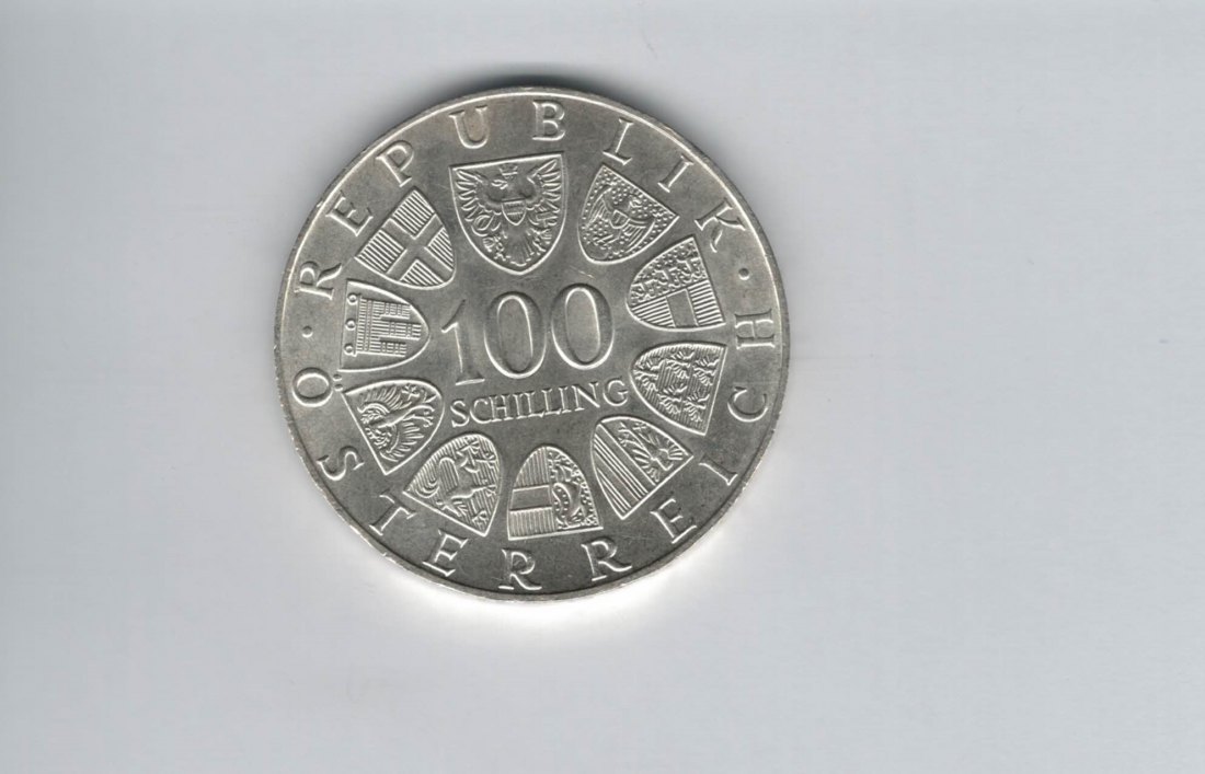  100 Schilling 1975 Johann Strauss silber 15,36g fein Österreich Spittalgold9800 (01914/2)   
