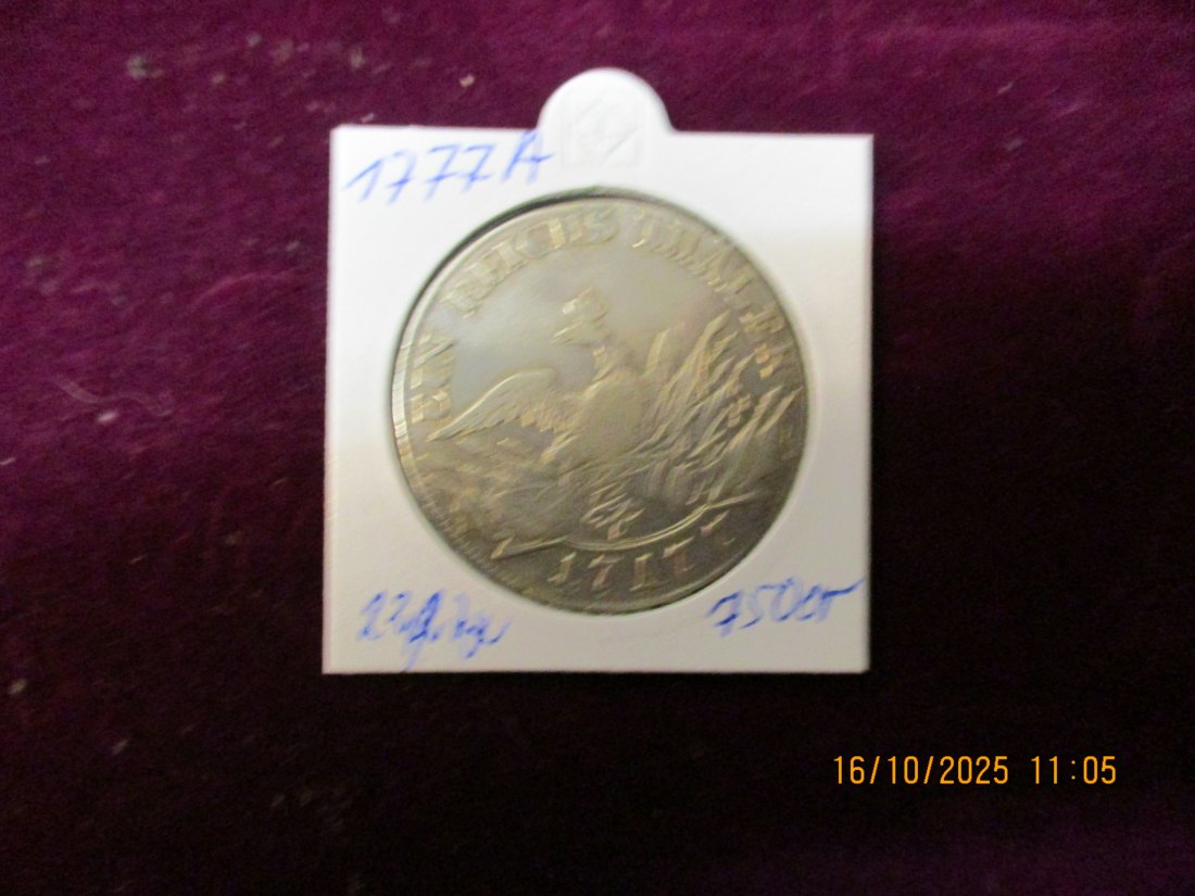  Preußen 1 Reichsthaler 1777 A 750er Silber Ca 22,28g   