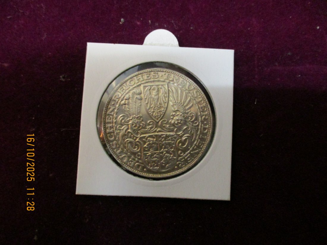  Medaille Reichspräsident von Hindenburg 1927 zum 80. Geburtstag 900er Silber 25g   