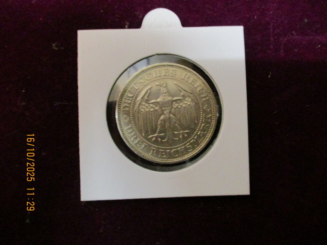  3 Reichsmark 1929 Stadt Meissen 500er Silber 15g   
