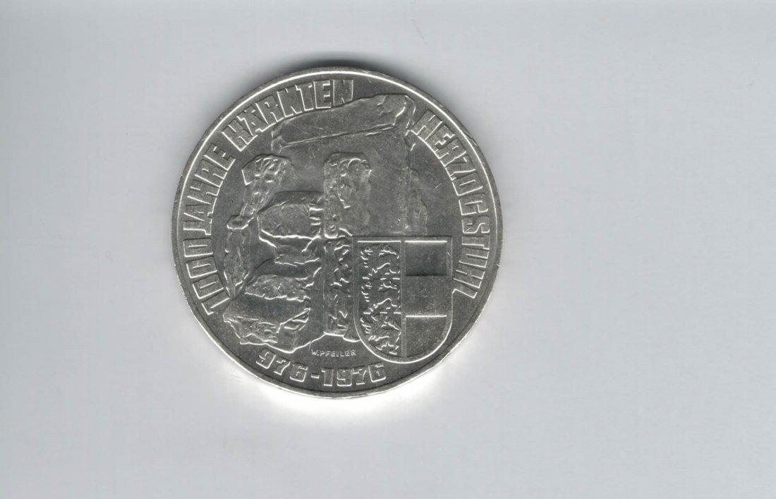  100 Schilling 1976 Kärnten Herzogstuhl 1000 Jahre 15,36g fein Ag Österreich Spittalgold9800 01914/12   