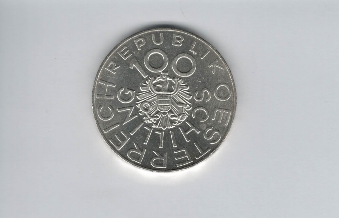  100 Schilling 1976 Johann Nestroy 15,36g fein Ag Österreich Spittalgold9800 (01914/13)   