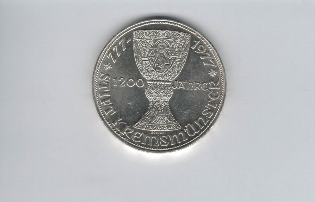  100 Schilling 1977 Stift Kremsmünster 1200 Jahre Tassilokelch Ag 15,36g fein Österreich (01914/14)   