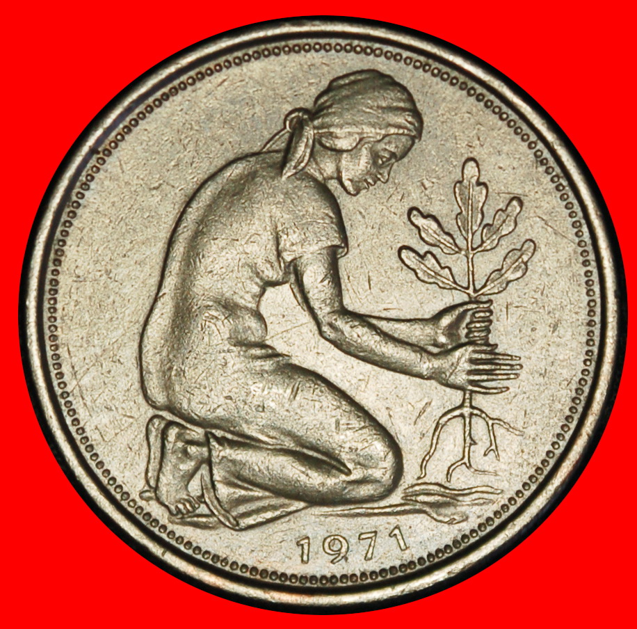 Ⰶ NOT COMMUNIST TYPE (1949-2001):GERMANY★50 PFENNIGS 1971J DISCOVERY★HAMBURG★LOW START ★ NO RESERVE!