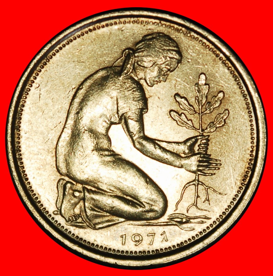 ⰆNOT COMMUNIST TYPE (1949-2001):GERMANY★50 PFENNIGS 1971J DISCOVERY★HAMBURG★LOW START ★ NO RESERVE!