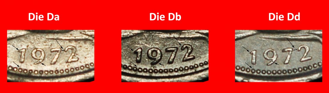 Ⰶ NOT COMMUNIST TYPE (1949-2001): GERMANY★50 PFENNIGS 1972 3 DISCOVERY COINS★LOW START ★ NO RESERVE!