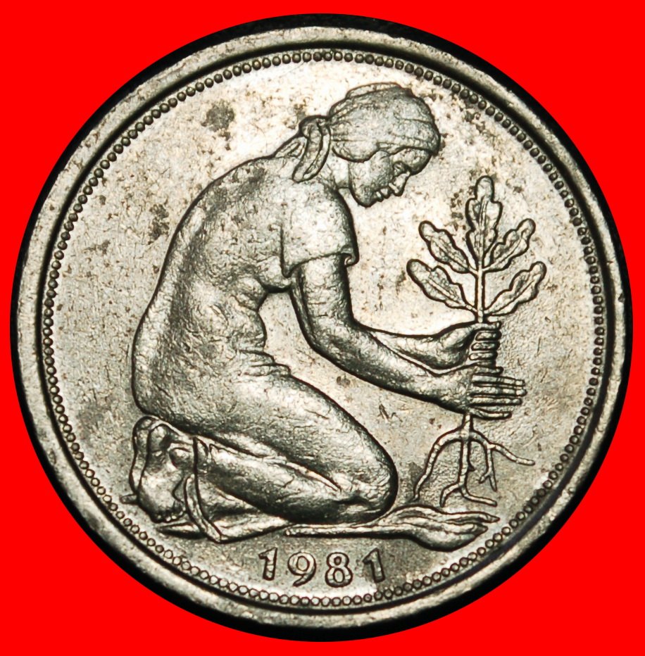 Ⰶ NOT COMMUNIST 1949-2001: GERMANY★50 PFENNIGS 1981D DISCOVERY COIN! BAVARIA★LOW START ★ NO RESERVE!