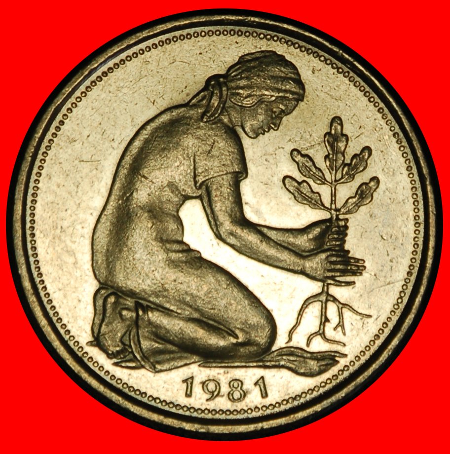 Ⰶ NOT COMMUNIST 1949-2001: GERMANY★50 PFENNIGS 1981J DISCOVERY COIN! HAMBURG★LOW START ★ NO RESERVE!