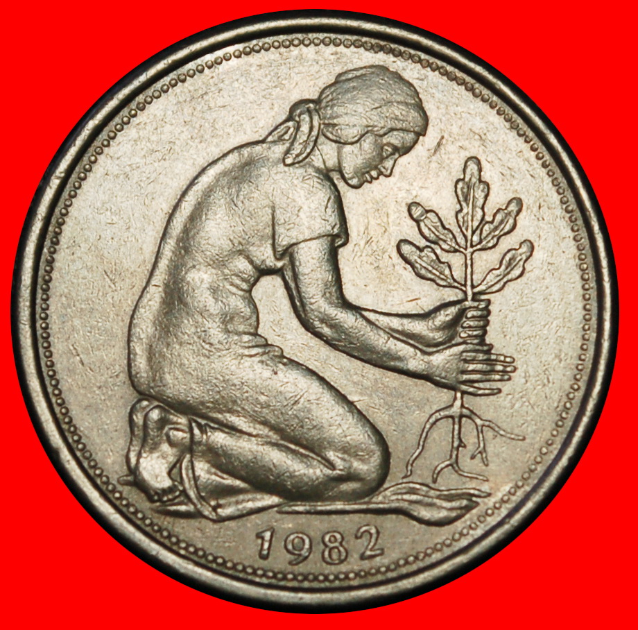 Ⰶ NOT COMMUNIST TYPE (1949-2001):GERMANY★50 PFENNIGS 1982J DISCOVERY★HAMBURG★LOW START ★ NO RESERVE!