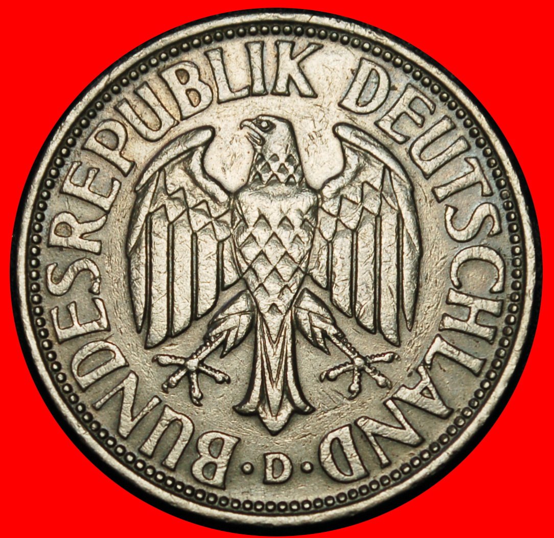 Ⰶ NOT COMMUNIST TYPE (1950-2001): GERMANY ★ 1 MARK 1958D BAVARIA! I A r1! ★LOW START ★ NO RESERVE!