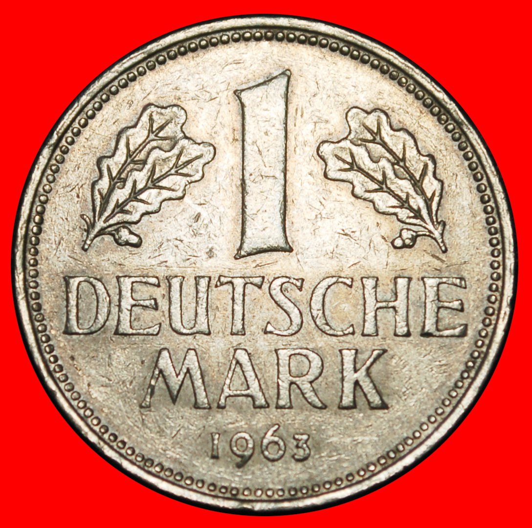 Ⰶ NOT COMMUNIST TYPE (1950-2001): GERMANY ★ 1 MARK 1963J HAMBURG! I A r1! ★LOW START ★ NO RESERVE!