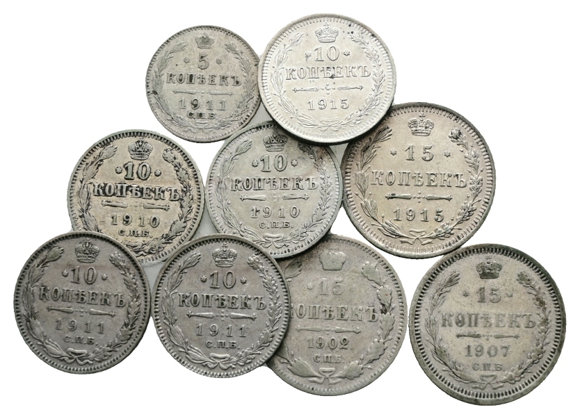  Russland, 9 Kleinmünzen   