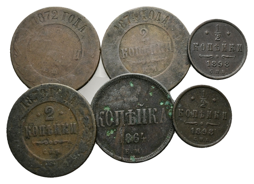  Russland, 6 Kleinmünzen   