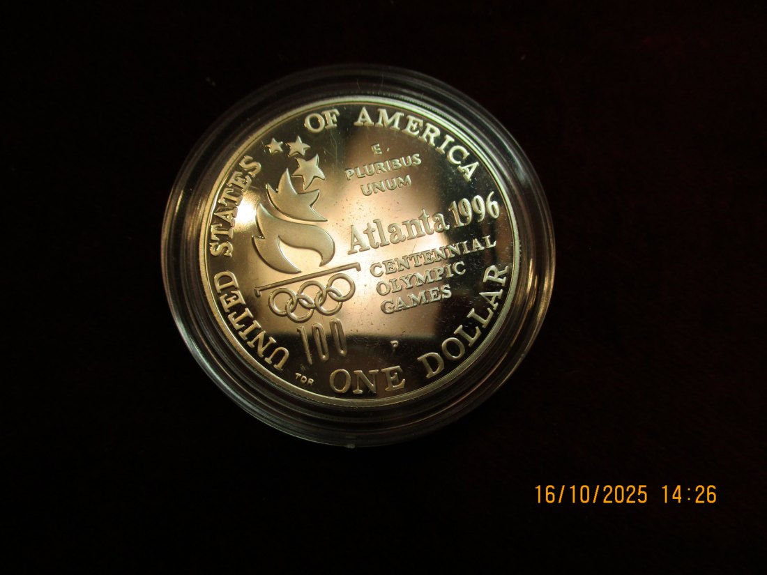  USA 1 Dollar 1996 Silbermünze 900er Silber 26,73g   
