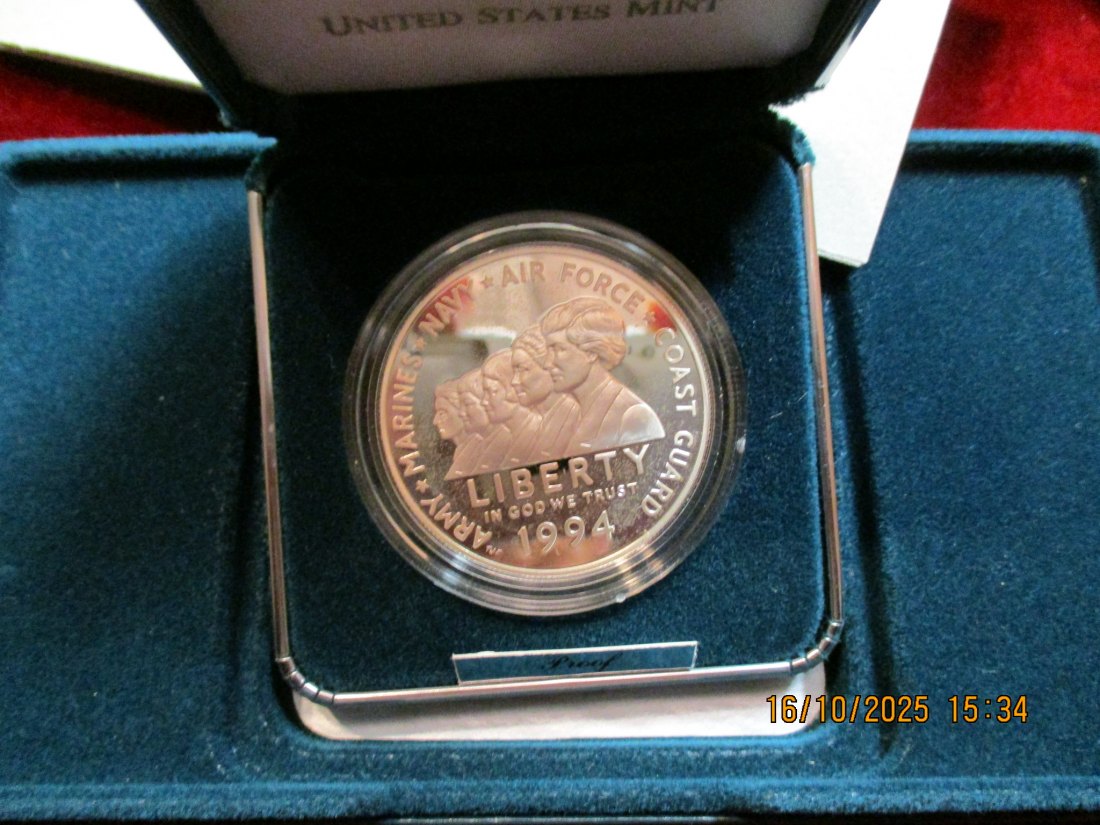  USA 1 Dollar 1994 Silbermünze 900er Silber 26,73g   
