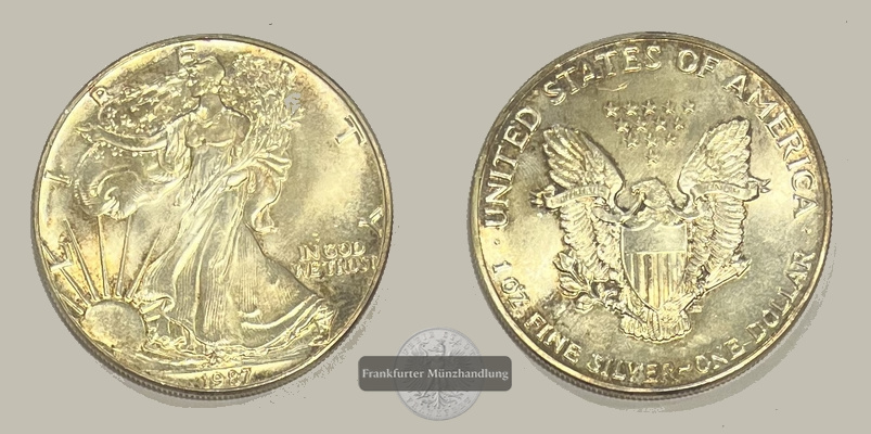  USA 1 Dollar 1987 Walking Liberty KM#273 FM-Frankfurt Feinsilber: 31,1g   