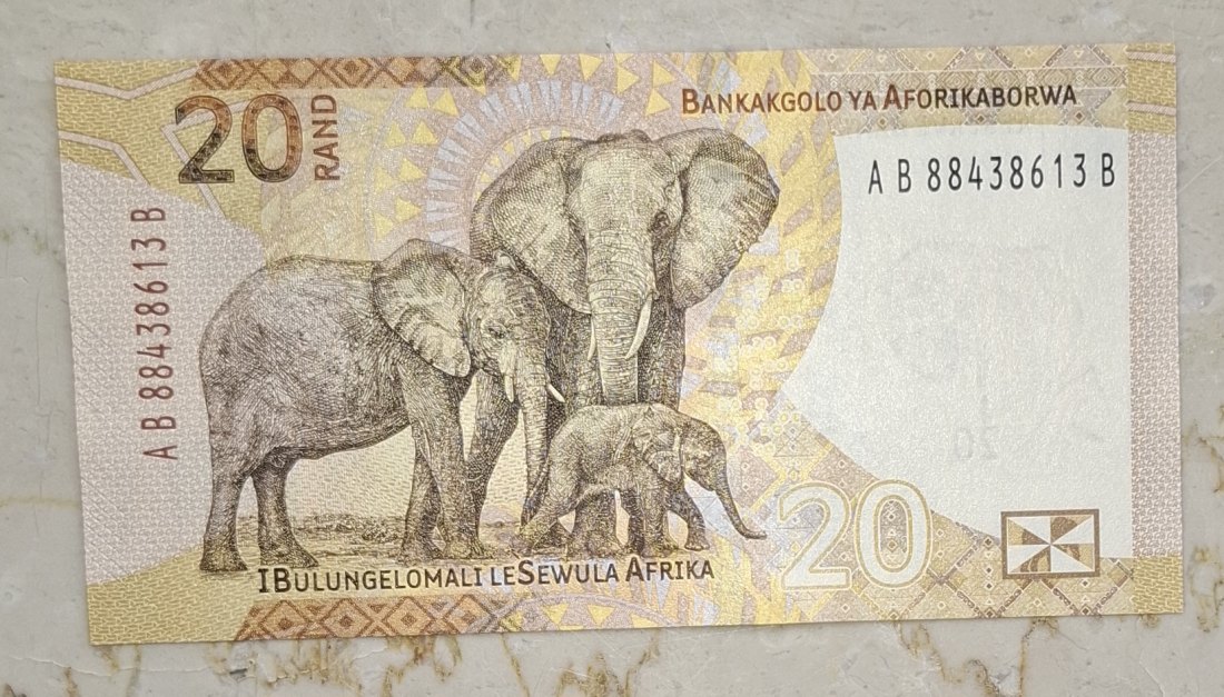  SOUTH AFRICA 20 Rand Südafrika, prefix AB, UNC, bankfrische Erhaltung   