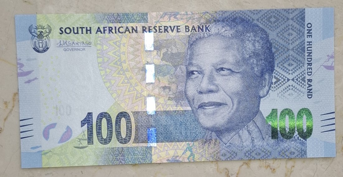 SOUTH AFRICA 100 Rand Südafrika, prefix EV, UNC, bankfrische Erhaltung