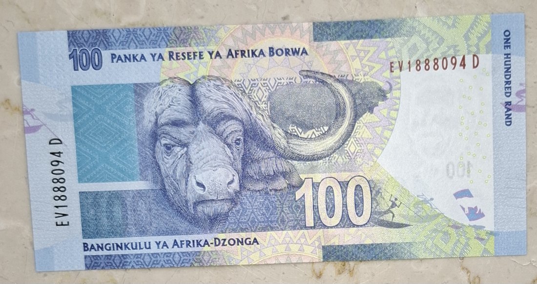  SOUTH AFRICA 100 Rand Südafrika, prefix EV, UNC, bankfrische Erhaltung   