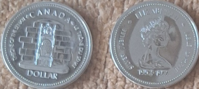 Kanada, Dollar 1977 Elizabeth II Silber 500er = 11,67g fein lose   