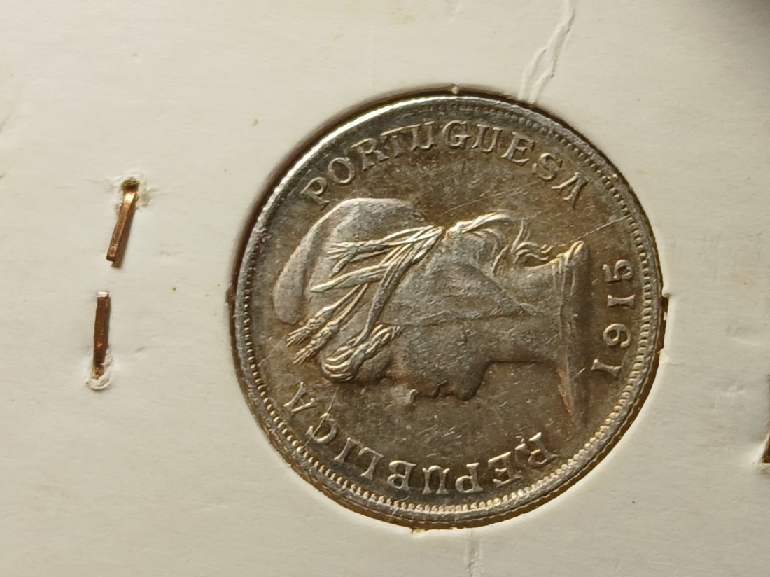  Portugal - 10 Centavos 1915 Silber   
