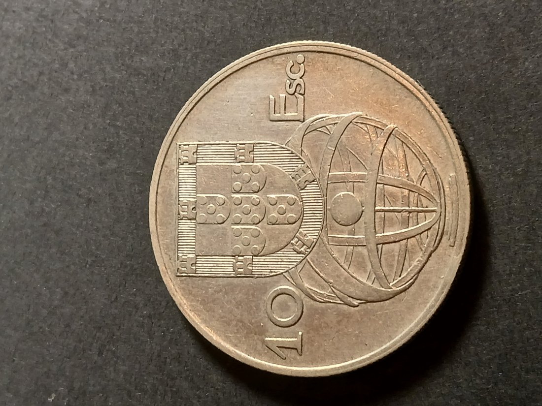  Portugal - 10  Escudos 1955 Silber   