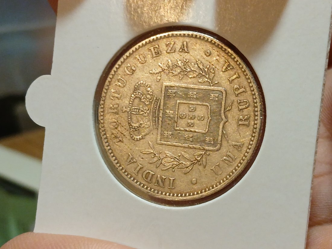  Indien Portugiesische Kolonie - 1 Rupia 1882 Silber   