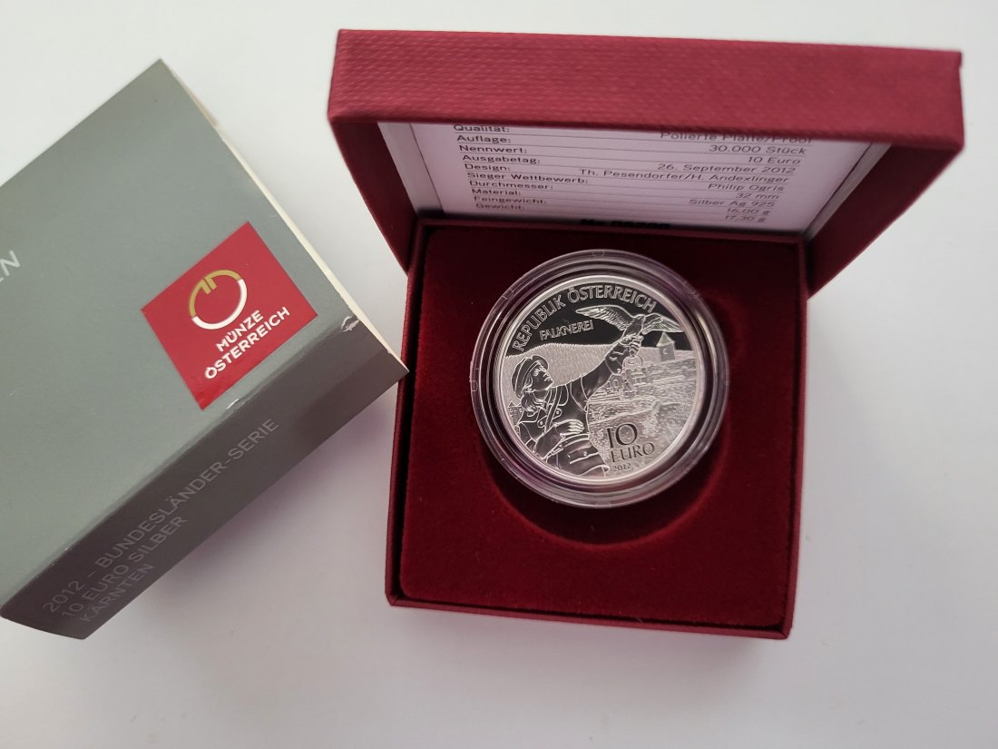  10 Euro 2012 Kärnten Falknerei Kinder silber 925/16g fein Österreich Spittalgold9800 (4971   