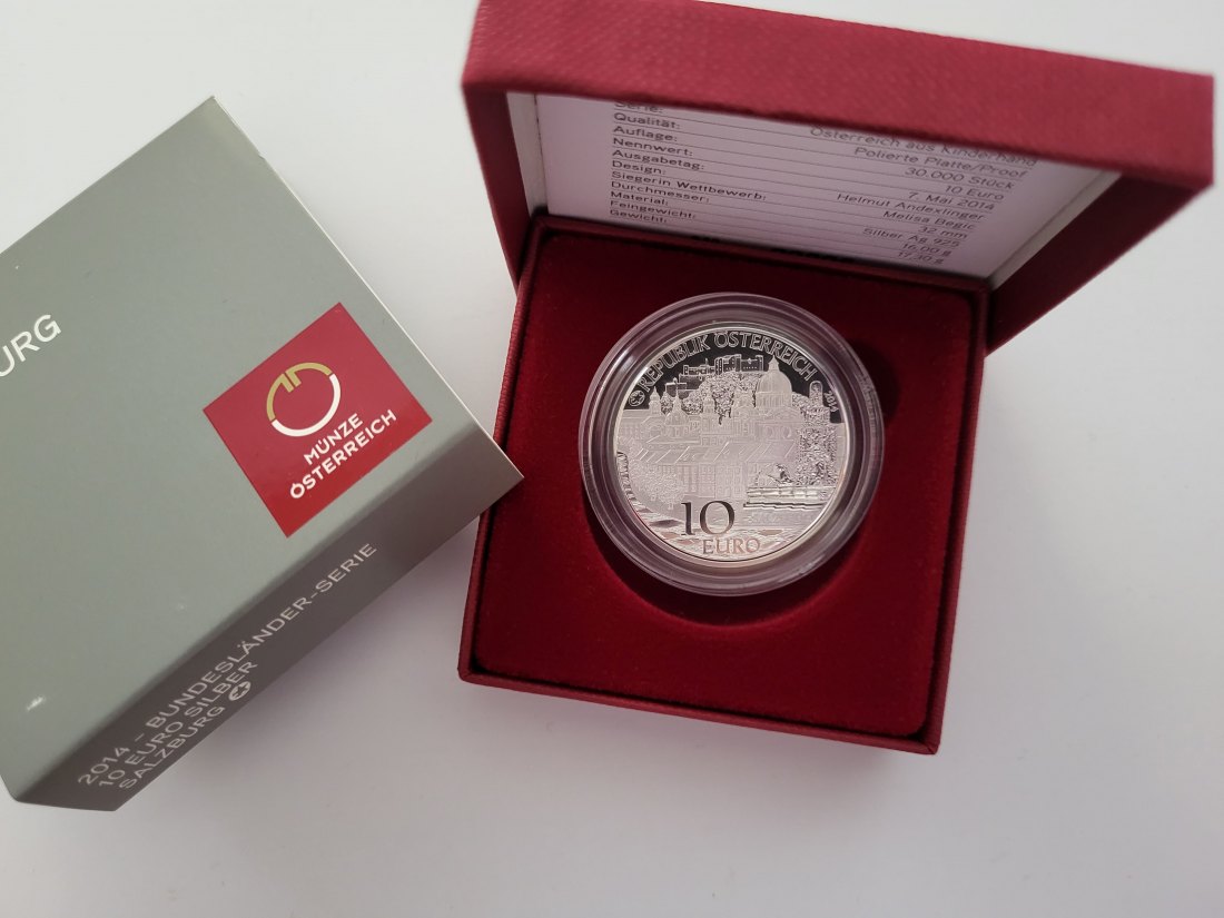  10 Euro 2014 Salzburg Mozart Kinder silber 925/16g fein Österreich Spittalgold9800 (4971   