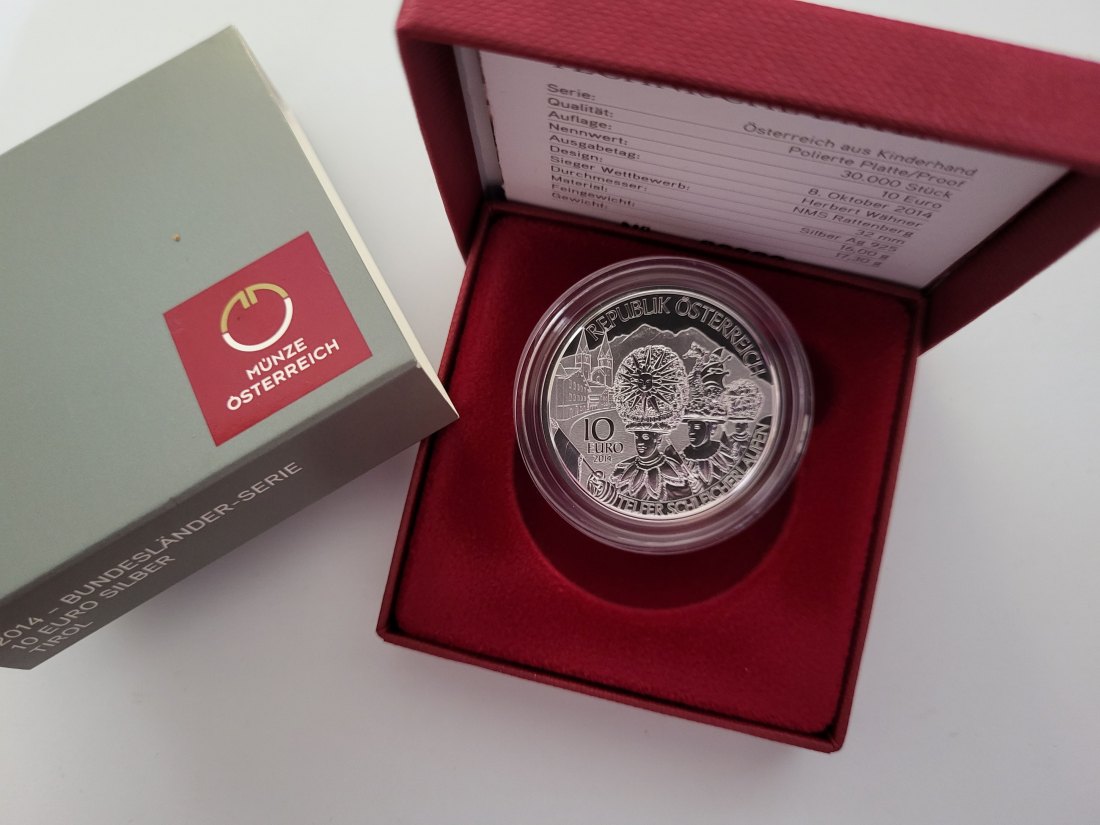  10 Euro 2014 Tirol Telfer Schleicherlauf Kinder silber 925/16g fein Österreich Spittalgold9800 (4971   