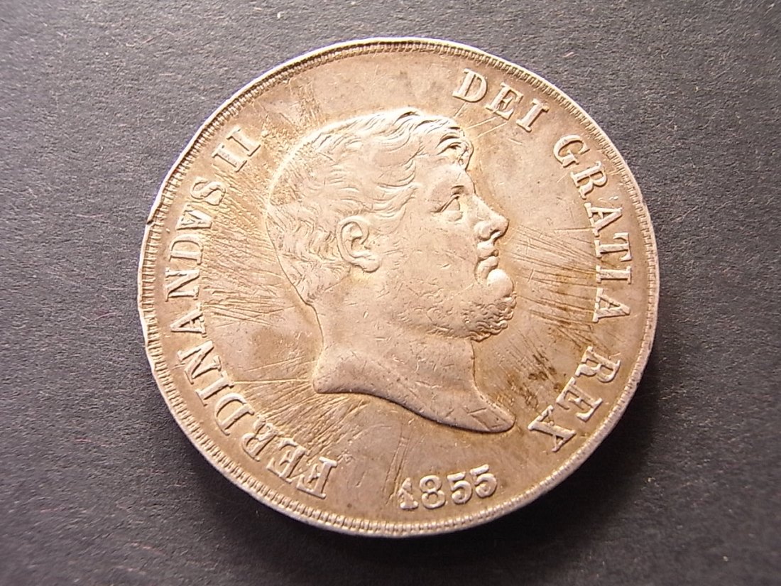  Italien Sizilien 120 Grana 1855 ss justiert Silber 27,44gr.   