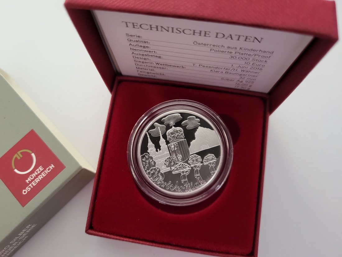  10 Euro 2016 Oberösterreich Hallstatt Kinder silber 925/16g fein Österreich Spittalgold9800 (4971   