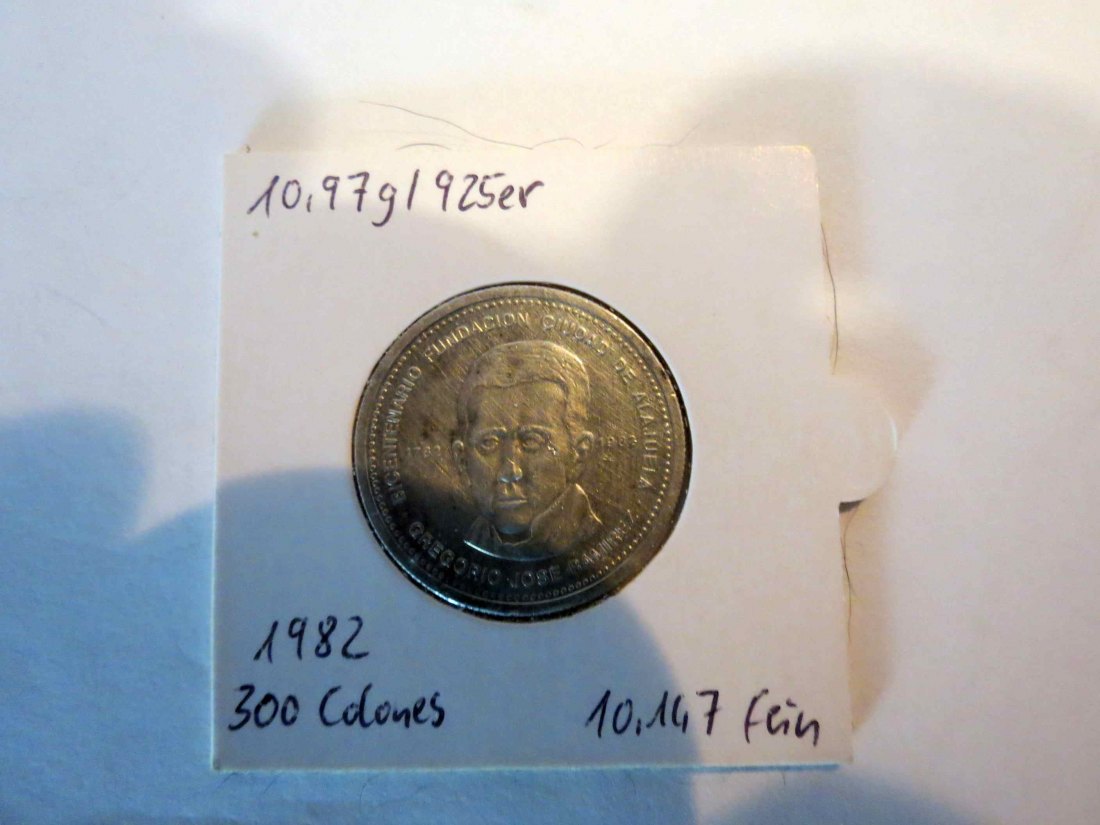 Costa Rica 300 Colones 1981; Zweihundertjahrfeier der Stadt Alajuela; 10,14 Gramm Feinsilber