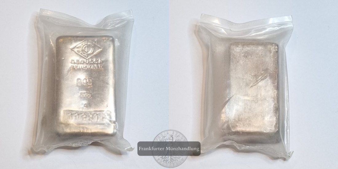  Deutschland 500g Silberbarren Degussa  FM-Frankfurt  Feingewicht: 500g   
