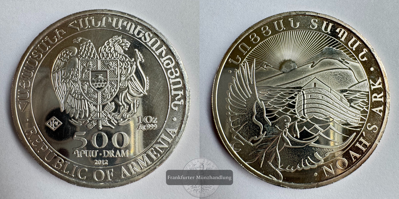  Armenien 500 Dram 2015 (2011-25) Noah's Ark FM-Frankfurt KM#196 Feinsilber: 31,1g   