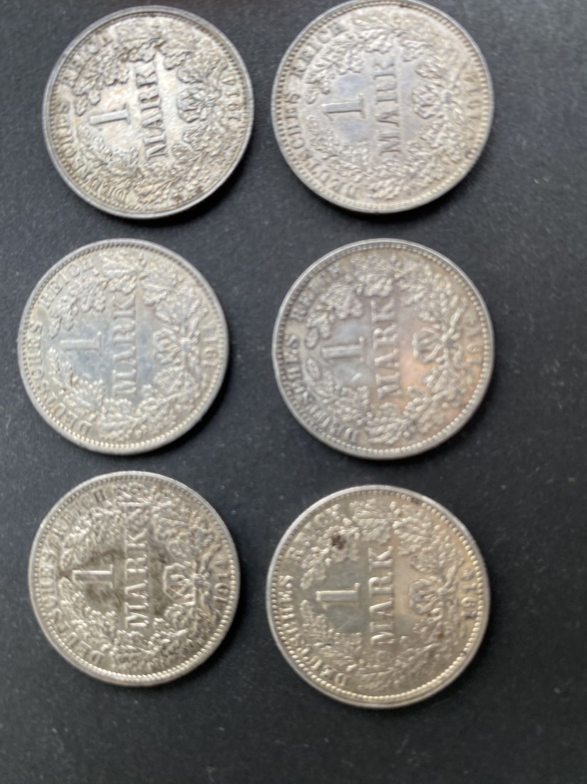  6 x 1 Mark Kaiserreich 1914   