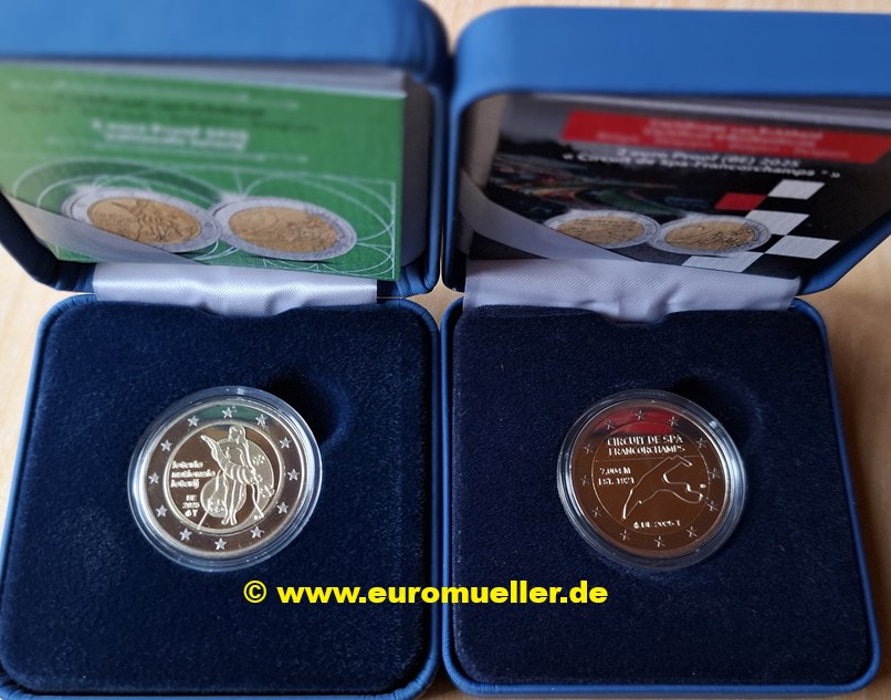 Belgien 2x 2 Euro Gedenkmünze 2025...Lotterie + Spa...PP   