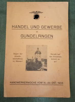  Katalog Orig. von 1933 Austellung Gundelfingen Donau 3 Reich   