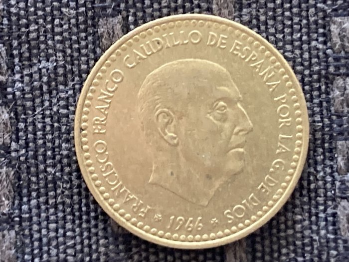  Münze Münzen Umlaufmünze Spanien 1 Peseta 1966 im Stern 73   