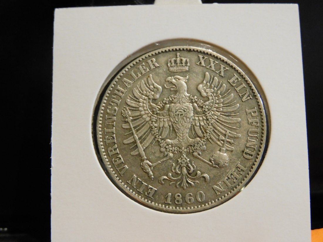  GERMANY 1 THALER 1860 PRUSSIA.GRADE-PLEASE SEE PHOTOS.   
