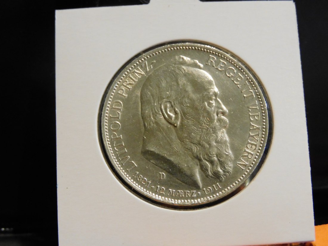 GERMANY 3 MARK 1911 BAVARIA.GRADE-PLEASE SEE PHOTOS.