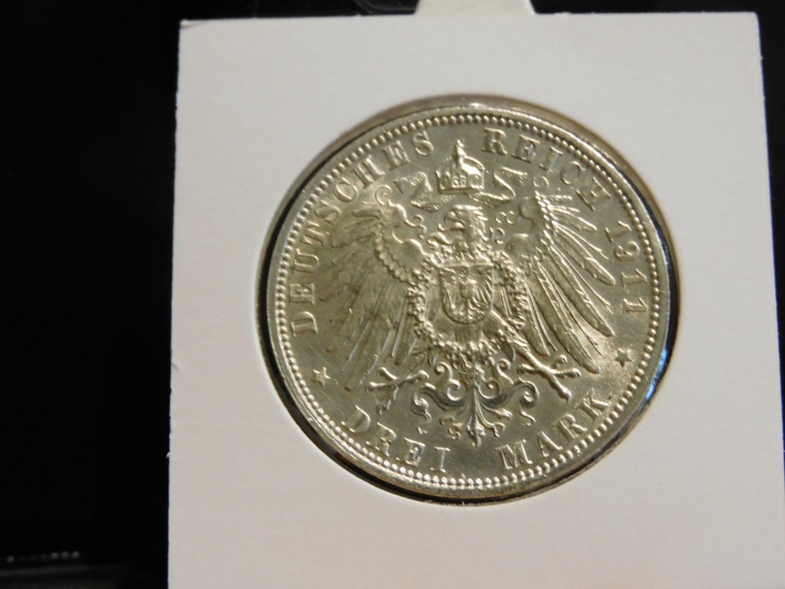  GERMANY 3 MARK 1911 BAVARIA.GRADE-PLEASE SEE PHOTOS.   