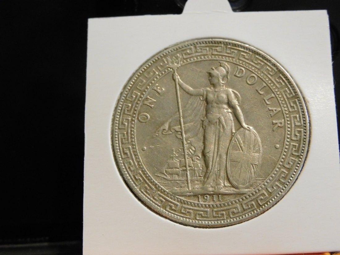 GREAT BRITAIN 1 TRADE DOLLAR 1911.GRADE-PLEASE SEE PHOTOS.