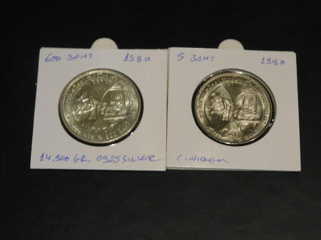  THAILAND 5-600 BAHT 1980.GRADE-PLEASE SEE PHOTOS.   