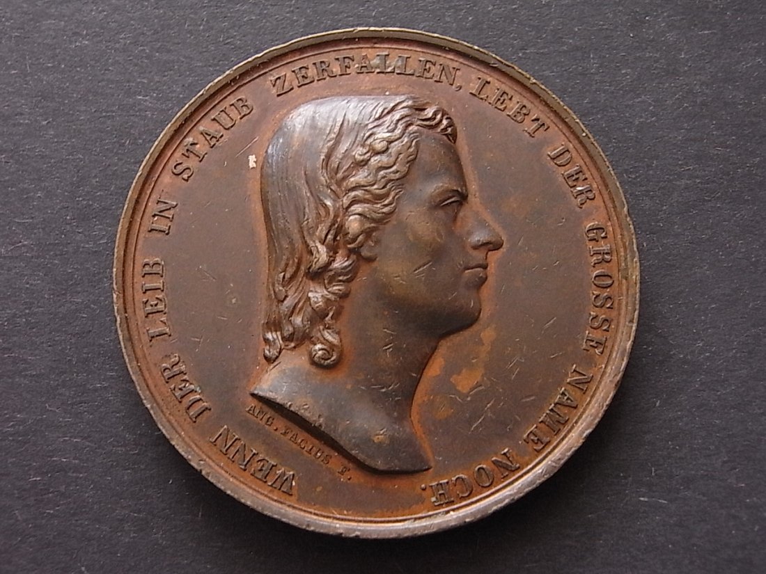  Medaille Schillerhaus in Weimar 1847 Kupfer 42mm ss   
