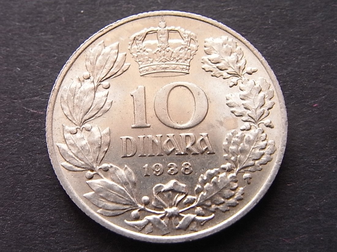  Jugoslawien 10 Dinar 1938 vzgl   