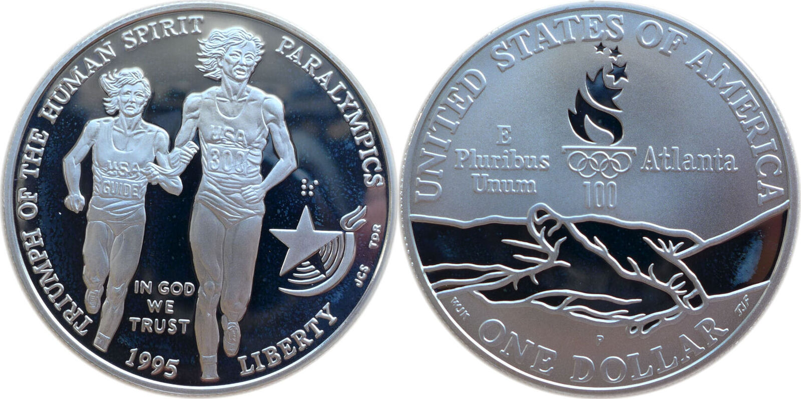  USA 1 $ 1995 P KM 263 - Olympiade Atlanta - Läufer PP  Gewicht 26,73gr.   