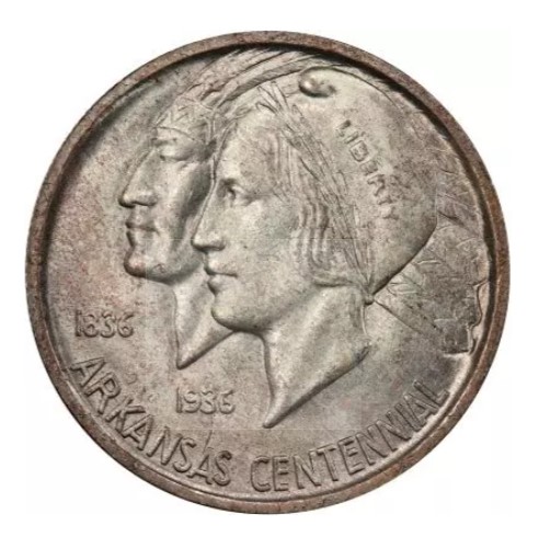 1/2 Dollar USA 1936, NGC MS63, 100th Anniversary - State of Arkansas silver
