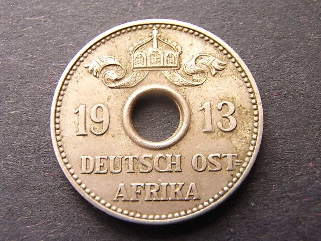  Deutsch Ostafrika 5 Heller 1913 ss+   