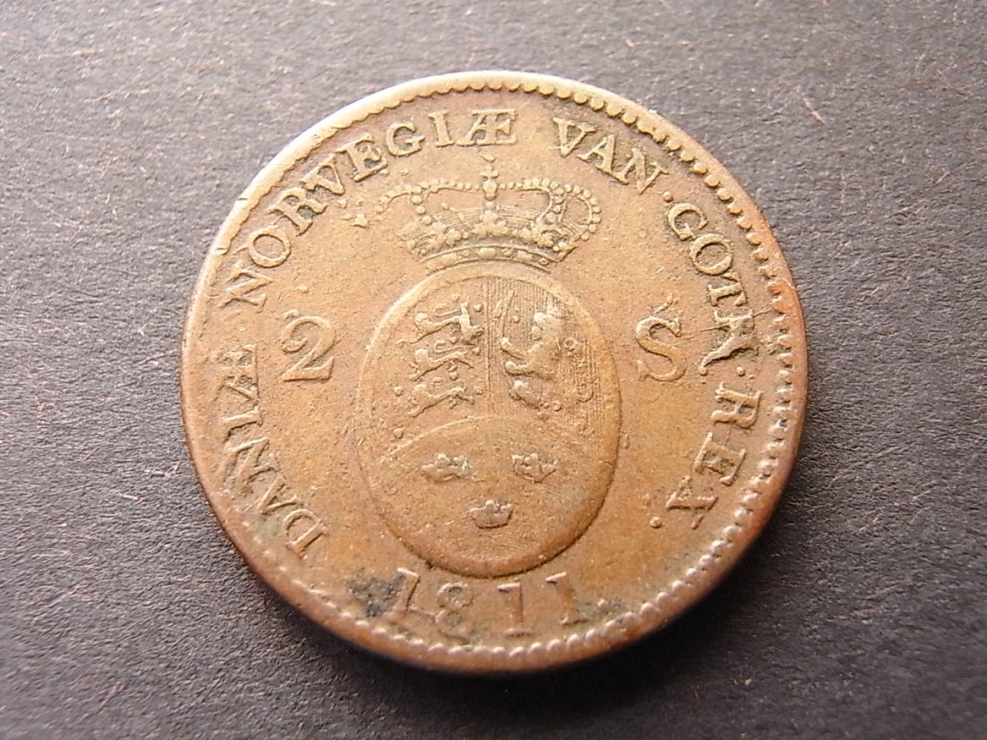  Dänemark 2 Skilling 1811 ss   